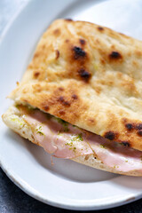 rustic italian bologna sandwich