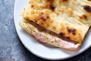 rustic italian bologna sandwich