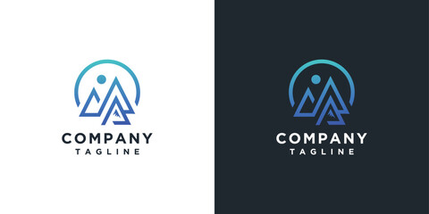 mountain vector logo template. mountain design inspiration logo