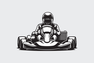 go kart racing illustration vector