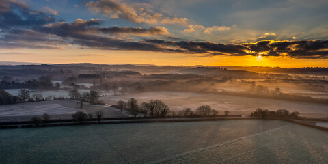 Sunrise over the South Downs 