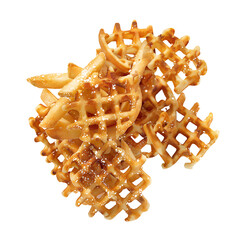 Golden Waffle Crisps with Caramel Glaze