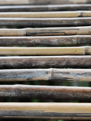 Close-Up of Natural Bamboo Textures on a Wooden Surface