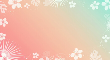 Tropical floral pastel background for summer event invitations