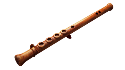 Traditional wooden flute with mor pankh, Lord Krishna symbol, Indian spiritual music instrument, cultural vector art, 4k image