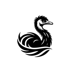 silhouette of a swan