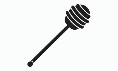 Honey dipper silhouette, dripping honey icon, sweet food vector, Honey dipper stick with dripping honey vector, Honey stick black silhouette icon vector illustration  
