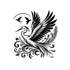 Obraz premium black and white peacock