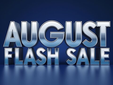 August flash sale text graphic.