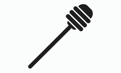 Honey dipper silhouette, dripping honey icon, sweet food vector, Honey dipper stick with dripping honey vector, Honey stick black silhouette icon vector illustration  