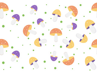 pattern with colorful mushrooms