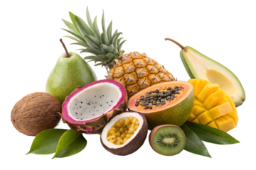 Vibrant tropical fruit medley bursting with freshness and exotic flavors