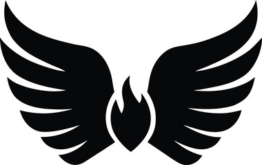 Obraz premium Wings bird or angel silhouette vector art illustration