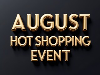 Gold embossed text promoting an August shopping event.