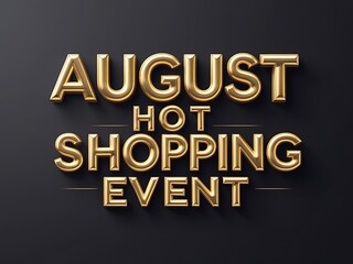 Gold text design for an august shopping event.