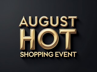 Gold embossed text for an August shopping event.