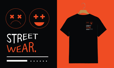 Minimalist Streetwear T-Shirt – Emoticon Face Urban Graphic Tee

