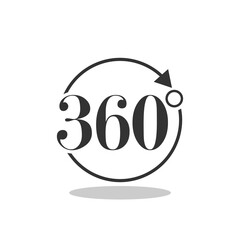 360 degree view icon with shadow