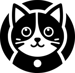 Minimalist black and white cat icon with clean lines. Modern, geometric, and scalable—perfect for stickers, logos, or digital use.