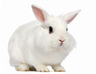 Obraz premium Cute Brown Rabbit Standing on White Background