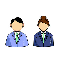 Business People vector illustration of Male and Female Professionals