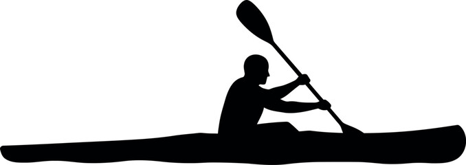 Kayaker silhouette on water