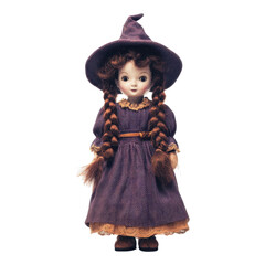 Enchanting witch doll display home decor collectible figurine cozy setting close-up view whimsical charm