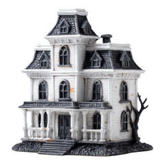 Halloween haunted house decor spooky setting miniature model indoor display creative vibes