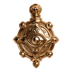 Golden eye emblem display art gallery decorative object contemporary setting close-up view symbolism exploration