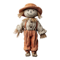 Harvest festival decoration featuring a cheerful scarecrow farmyard setting photography rustic atmosphere close-up view seasonal concept