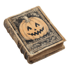 Halloween themed book spooky library vintage content whimsical environment close-up view seasonal concept