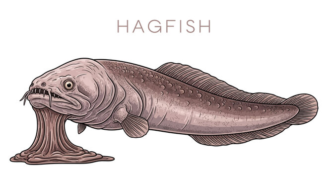 Hagfish with Vector, Illustration, Aquatic, Fish, and Animal.
