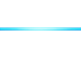 Obraz premium Bright cyan blue neon light tube glowing against a clean white background