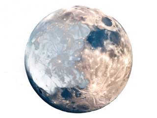 Detailed view of the moon showing craters and lunar surface