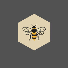 Simple and Colorful Illustration of a Honeybee