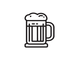 Cheerful beer glass in 2D vector art
