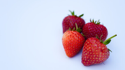 Red strawberry isolated on white background