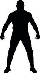 Muscular man silhouette confident stance