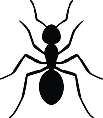 Silhouette ant black insect simple design vector illustrator