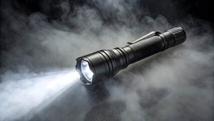 Tactical flashlight turning fog into visible lasers