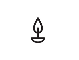 Fototapeta premium Flat vector candlelight in minimalist glowing style