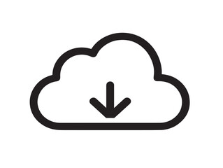 Data download symbol in flat vector format