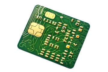 Green Circuit Board SIM Card Technology Closeup