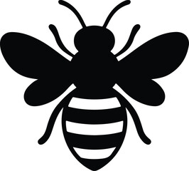 Silhouette bee flying insect apiary pollinator honey vector illustrator
