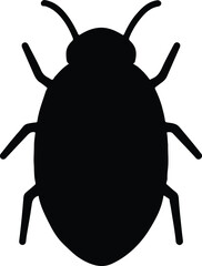 Silhouette bed bug black shape pest control vector illustrator