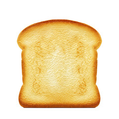 Golden Toasted Bread Slice Isolated on White Background