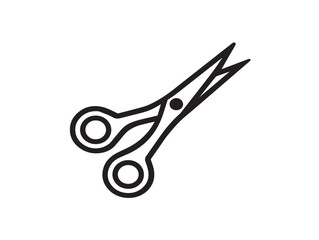 Elegant craft scissors icon in 2D vector line