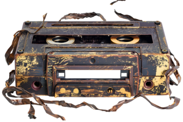 Rusted vintage video cassette tape nostalgic relic