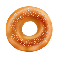 Golden Bagel with Sesame Seeds
