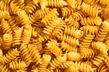 Raw Fusilli Pasta, Food ingredient, top view